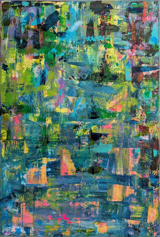 Rainbow Shattered Fragments | Original Acrylic Painting