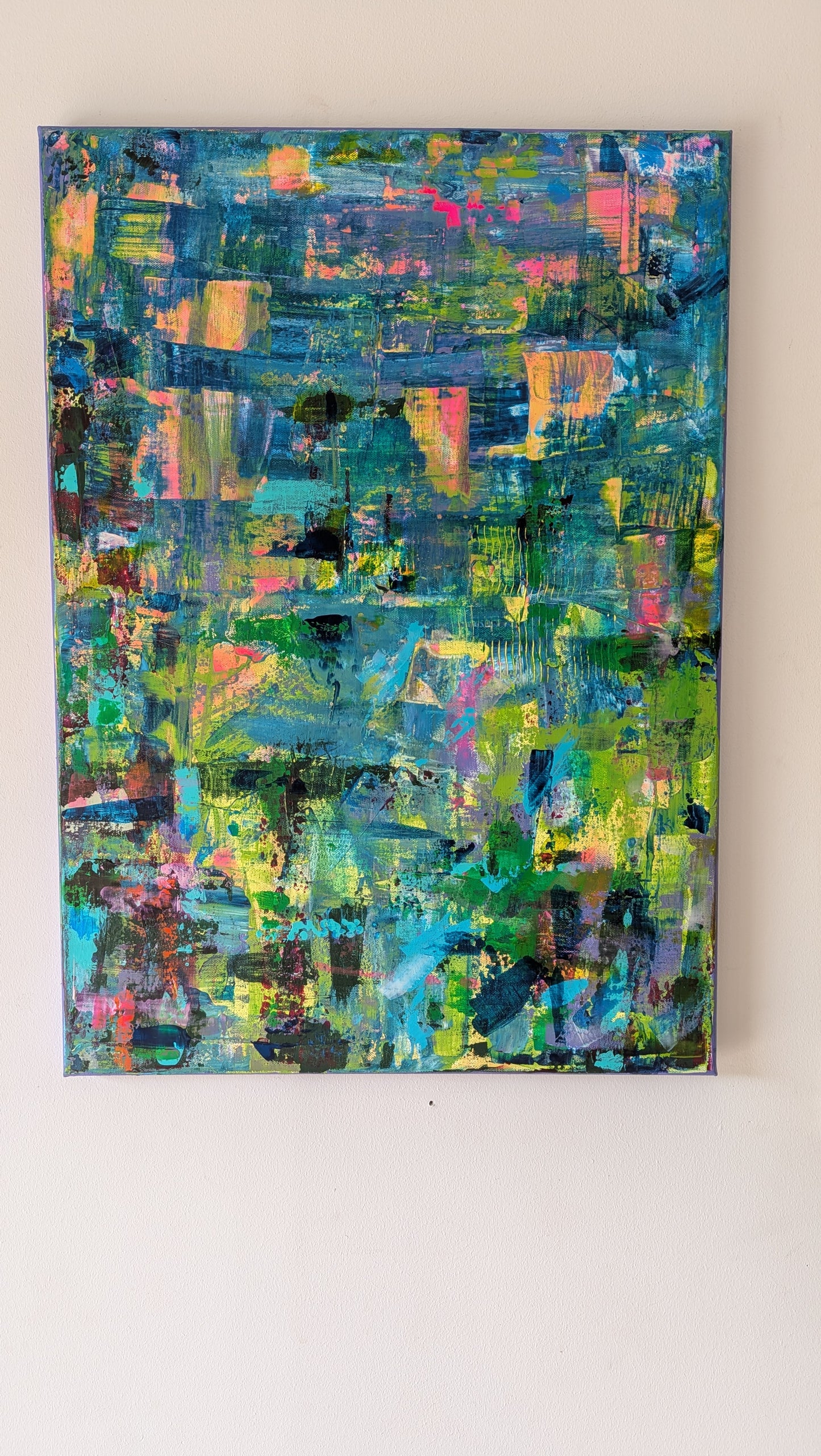 Rainbow Shattered Fragments | Original Acrylic Painting