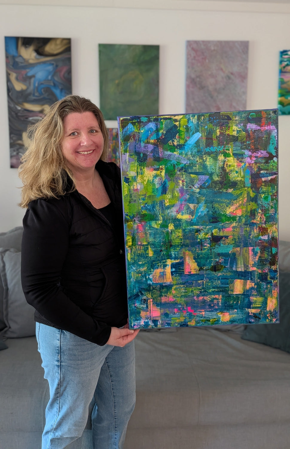 Rainbow Shattered Fragments | Original Acrylic Painting